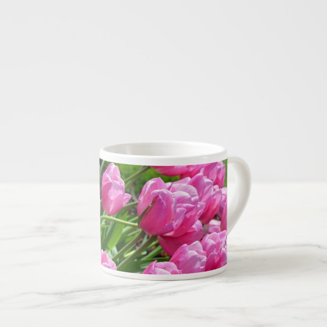 Rosa Frühlingtulips Espresso Tasse (Vorderseite Rechts)