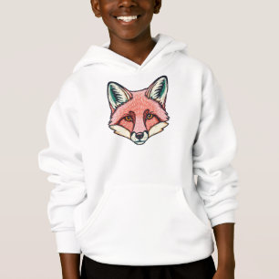 Rosa Fuchs-Gesicht Kinder Hoodie