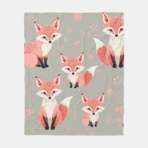 Rosa Fuchsbaby-Nursery Süßes Waldtier-Muster Fleecedecke