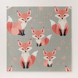 Rosa Fuchsbaby-Nursery Süßes Waldtier-Muster Puzzle