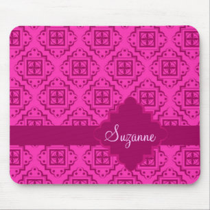 Rosa Fuchsia & Magenta Arabesque Marokkanischer Gr Mousepad