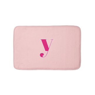 Rosa & Fuchsia personalisierte Monogramm-Initiale Badematte