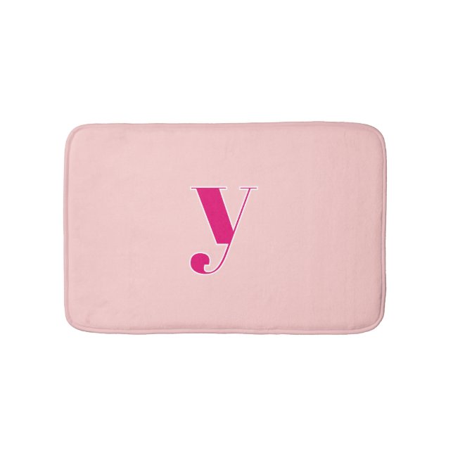 Rosa & Fuchsia personalisierte Monogramm-Initiale  Badematte (Vorderseite)