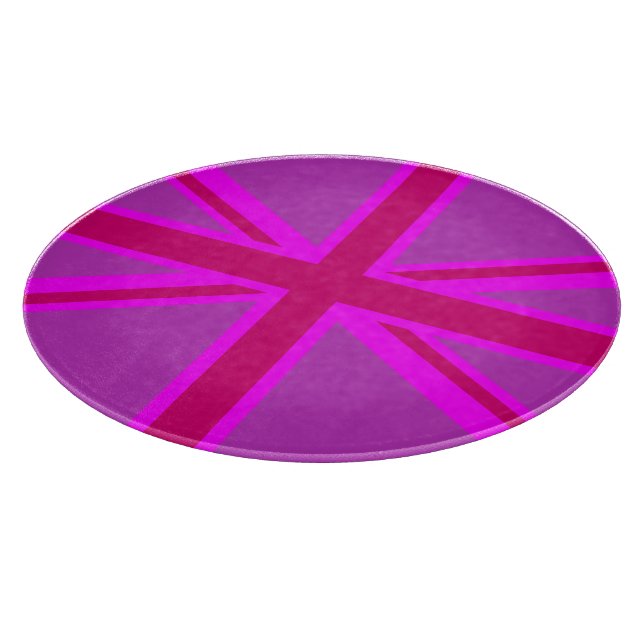 Rosa Fuchsia Union Jack Flaggen-Design Schneidebrett (Ecke)