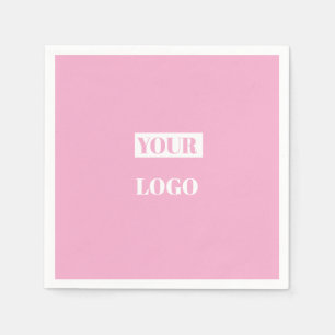 Rosa - Fügen Sie Ihr Logo hinzu Serviette