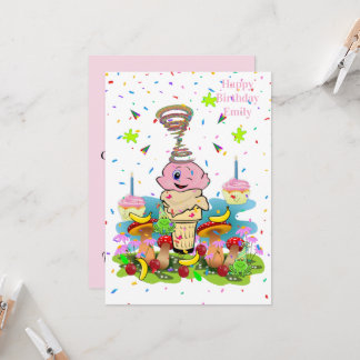 Rosa FUN Cupcake Alles Gute zum Geburtstag Einladu Einladung
