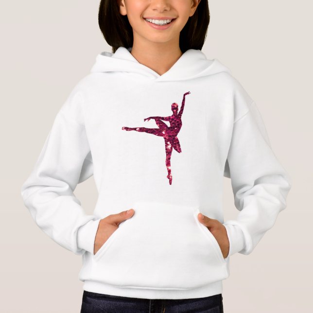 Rosa funkelnd Ballerina Hoodie (Vorderseite)