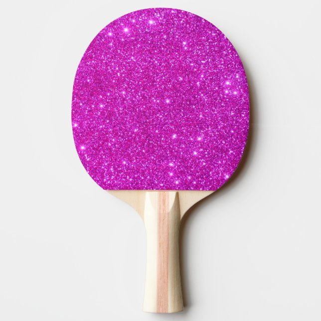 Rosa funkelnd GlitzerGirly Ping Pong Paddel 3 Tischtennis Schläger (Rückseite)