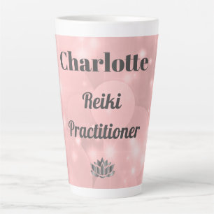 Rosa Funkelnd Reiki Practitioner personalisiert Milchtasse