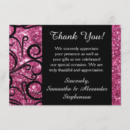 Rosa funkelnd Strudel danken Ihnen Dankeskarte