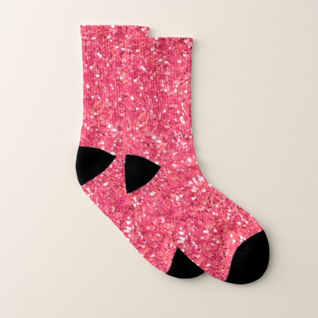 Rosa, funkelnde Glitzer, Geschenk für sie Socken (Paar)