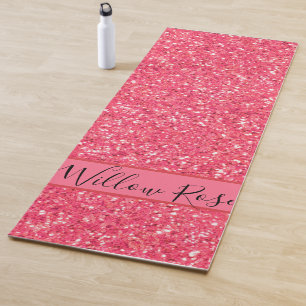 Rosa, funkelnde Glitzer, Geschenk für sie Yogamatte