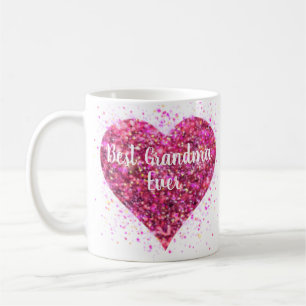 Rosa funkelnde Glitzer Herz Bestes Oma aller Zeite Kaffeetasse