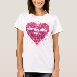 Rosa funkelnde Glitzer Herz Bestes Oma aller Zeite T-Shirt