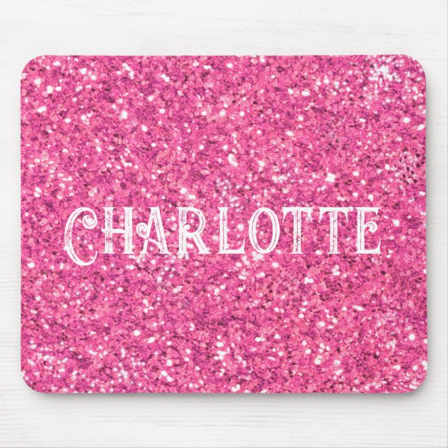 Rosa funkelnde Glitzer-Maus-Pad Mousepad (Vorne)