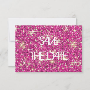 Rosa funkelnde Sterne Glitzer Save the Date