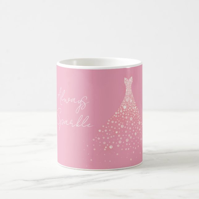 Rosa funkelndes Kleid Kaffeetasse (Mittel)