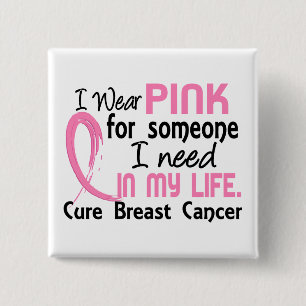 Rosa für jemand benötige ich Brustkrebs Button