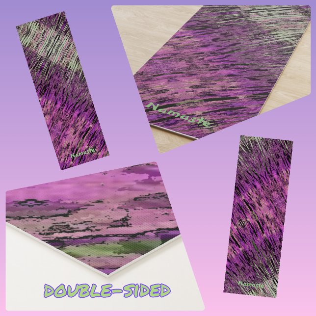 Rosa Fuschia Lila und grüne Abstrakte Yoga Mat Yogamatte (Von Creator hochgeladen)