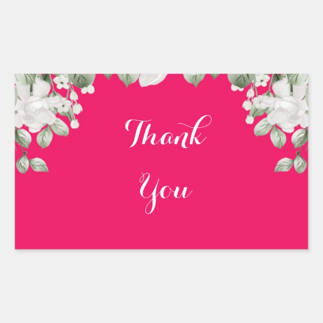 Rosa Fushia Rechteckiger Aufkleber (Vorderseite)