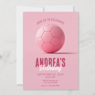 Rosa Fußball Geburtstag Einladung