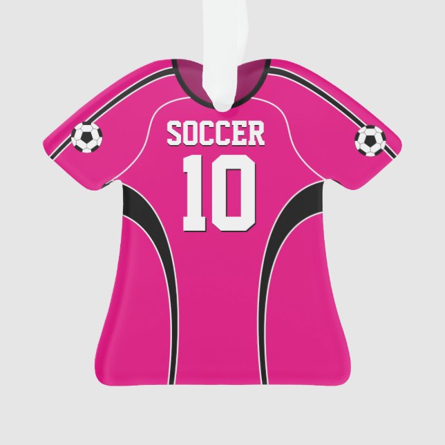 Rosa Fußball Jersey Ornament (Vorderseite)