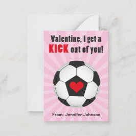 Rosa Fußball-Klassenzimmer Valentine Karten für Ki