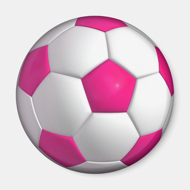 Rosa Fußball Magnet (Vorne)