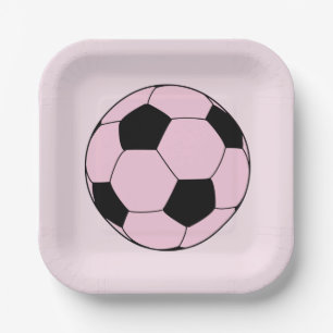 Rosa Fußball Pappteller