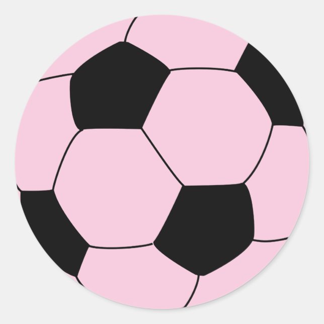 Rosa Fußball Runder Aufkleber (Vorderseite)