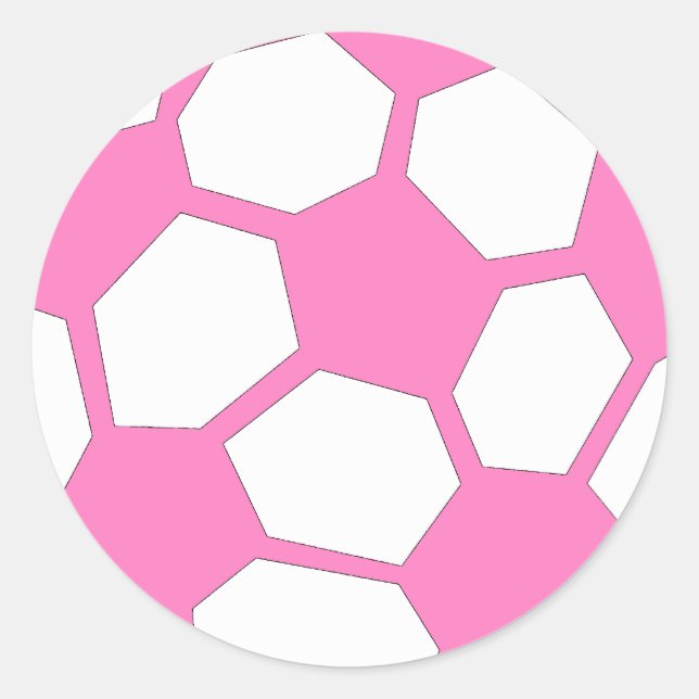 Rosa Fußball Runder Aufkleber (Vorderseite)