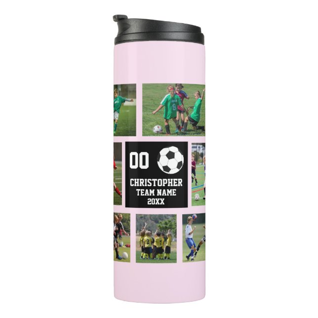 Rosa Fußball Thermosbecher (Nach rechts gedreht)