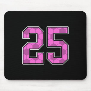 Rosa Fußballmuster Nummer 25 Trikot Spieler Unifor Mousepad