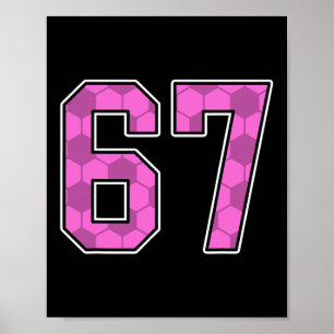 Rosa Fußballmuster Nummer 67 Trikot Spieler Unifor Poster
