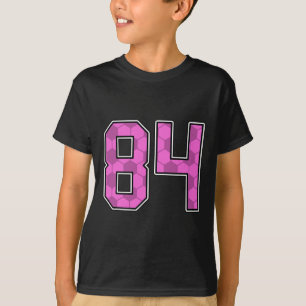 Rosa Fußballmuster Nummer 84 Trikot Spieler Unifor T-Shirt