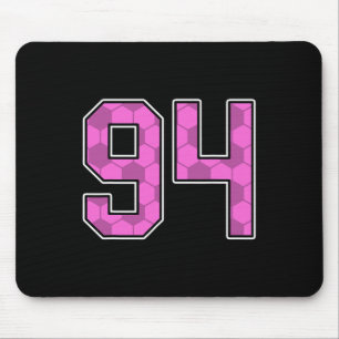 Rosa Fußballmuster Nummer 94 Trikot Spieler Unifor Mousepad