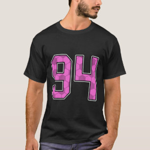 Rosa Fußballmuster Nummer 94 Trikot Spieler Unifor T-Shirt