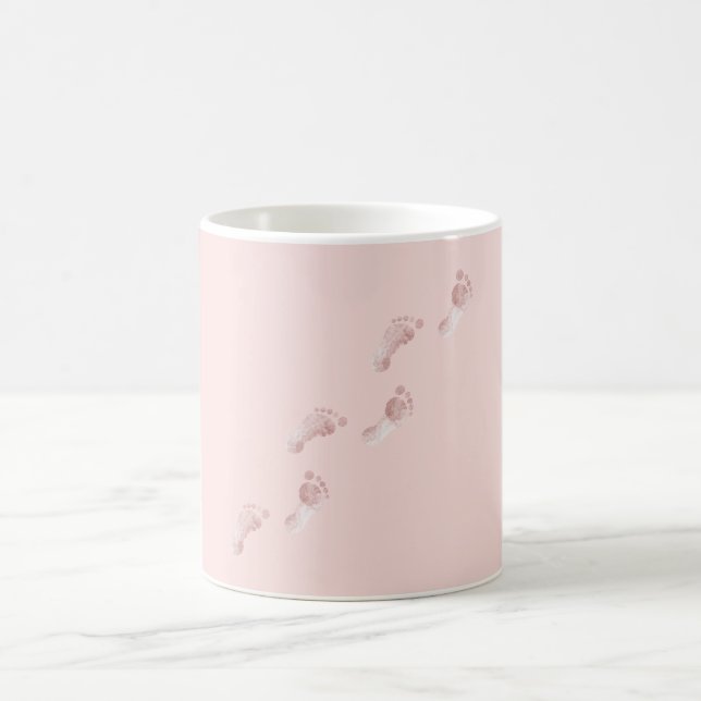 Rosa Fußspuren Kaffeetasse (Mittel)