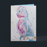 Rosa Galah Parrot Bird-Farbe Geburtsdatum Karte<br><div class="desc">Rosa Galah Parrot Bird Watercolor Geburtstagskarte. Lass diesen schönen Vogel hellt deinen Tag auf! Entworfen aus einer meiner ursprünglichen Wasserfarben. Sicher,  ein Lächeln auf die Empfänger Gesicht.</div>