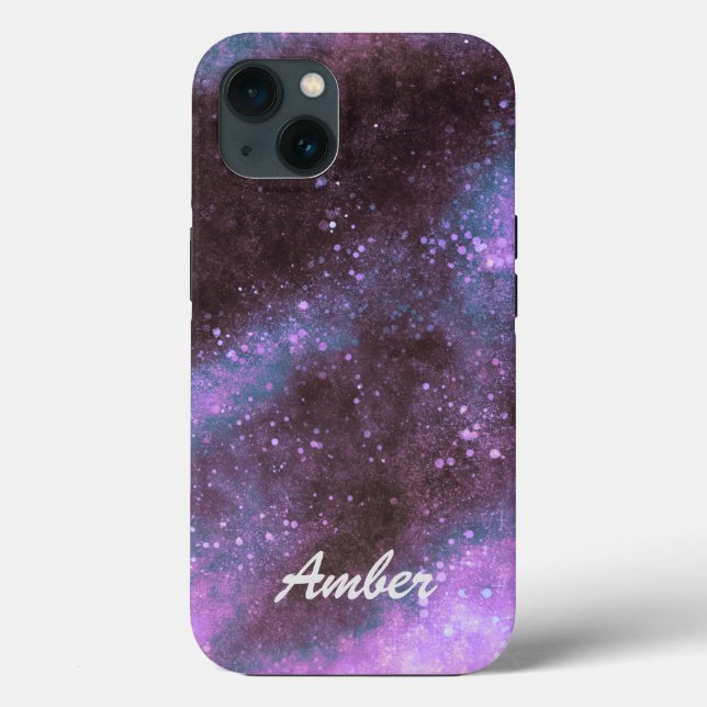 Rosa Galaxie Glitzern Abstrakt Personalisiert Case-Mate iPhone Hülle (Rückseite)