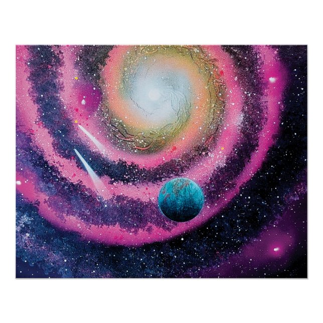 Rosa Galaxie Poster (Vorderseite)