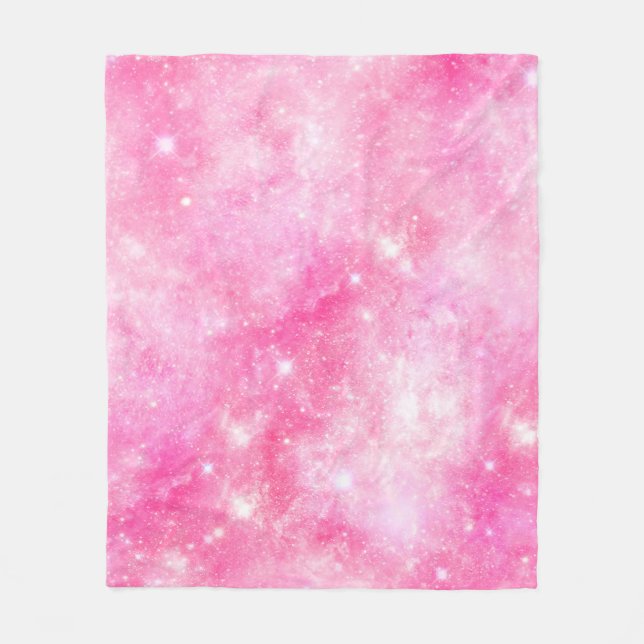 Rosa Galaxie Universum Fleecedecke (Vorderseite)