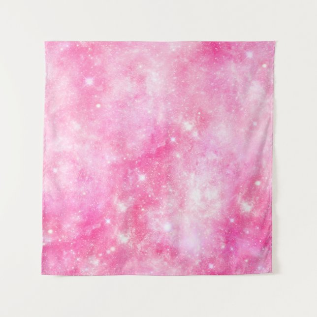 Rosa Galaxie Universum Wandteppich (Vorderseite)