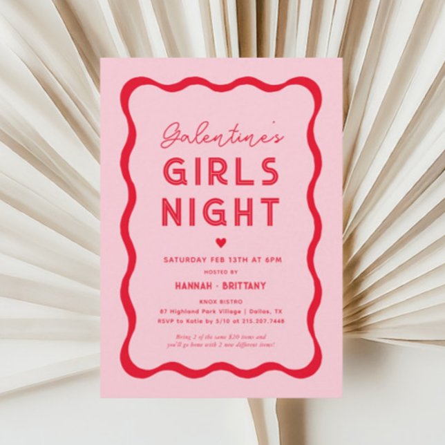 Rosa Galentine-Day Girls Night Einladung (Von Creator hochgeladen)