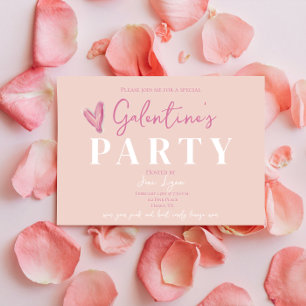 Rosa Galentines Girl Friends Party Einladung
