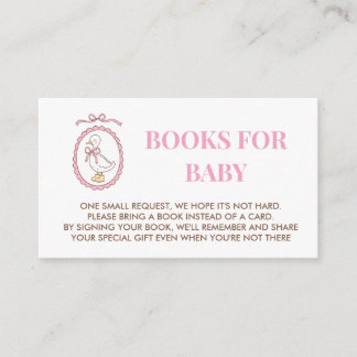 Rosa Gänse-Baby-Party-Bücher für Baby-Karten-Einla Begleitkarte