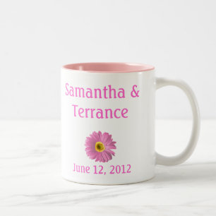 Rosa Gänseblümchen-Blume kundengerecht Zweifarbige Tasse