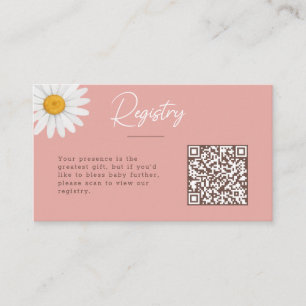 Rosa Gänseblümchen-Blumen-Baby-Shower-Geschenklist Begleitkarte