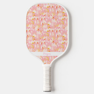 Rosa Gänseblümchen-Blumenmuster Personalisierter N Pickleball Schläger
