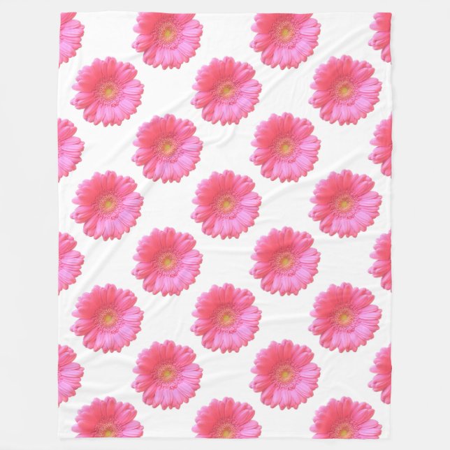 Rosa Gänseblümchen Fleecedecke (Vorderseite)